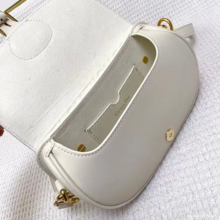 Cheap Calfskin Box Dior Bobby East-West Bag White 0703 Luxury